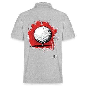 Golf Ball Golfing - Stanley/Stella Unisex Organic Polo Shirt PREPSTER - heather grey - Back - Andy (188cm)