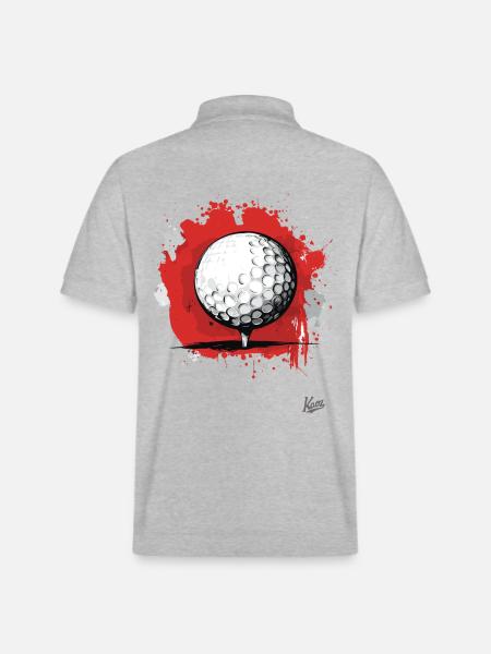 Golf Ball Golfing - Stanley/Stella Unisex Organic Polo Shirt PREPSTER - heather grey