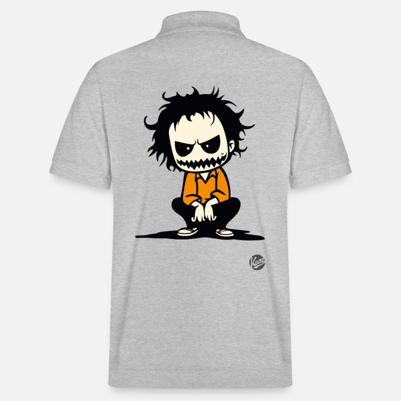 Gruseliger Halloween-Typ - Stanley/Stella Unisex Bio-Poloshirt PREPSTER - Grau meliert