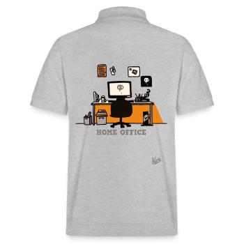 home office - Stanley/Stella Unisex Bio-Poloshirt PREPSTER - Grau meliert - Hinten - Andy (188cm)