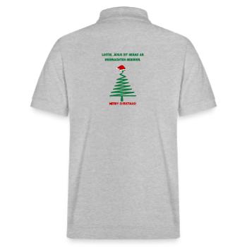 Weihnachtsbaum Spruch lustig - Stanley/Stella Unisex Bio-Poloshirt PREPSTER - Grau meliert - Hinten - Andy (188cm)