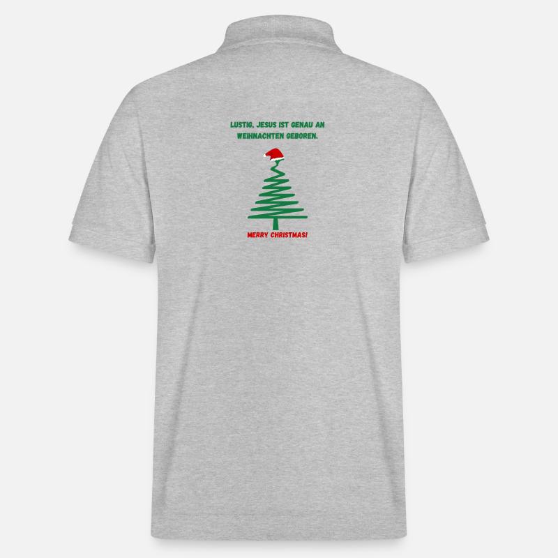 Weihnachtsbaum Spruch lustig - Stanley/Stella Unisex Bio-Poloshirt PREPSTER - Grau meliert