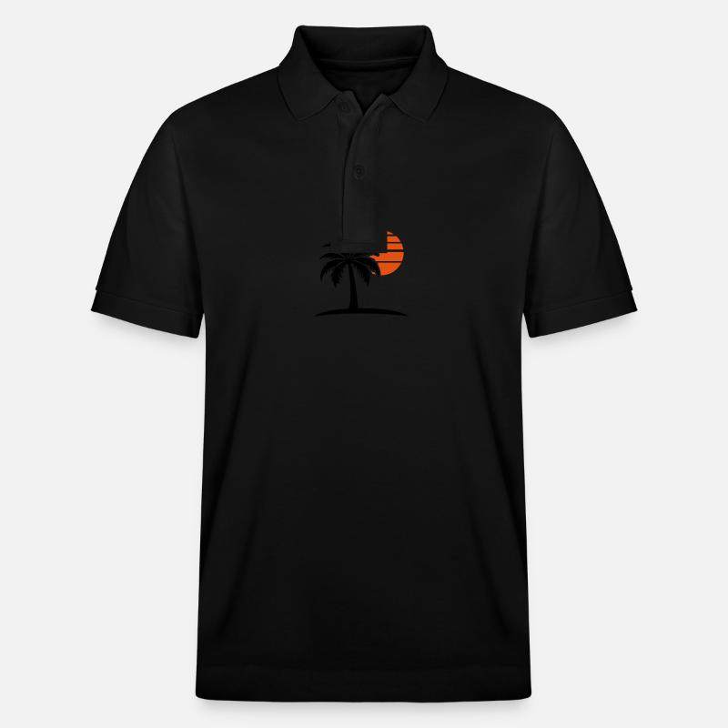 Palm Tree Sun Island - Stanley/Stella Unisex Organic Polo Shirt PREPSTER - black