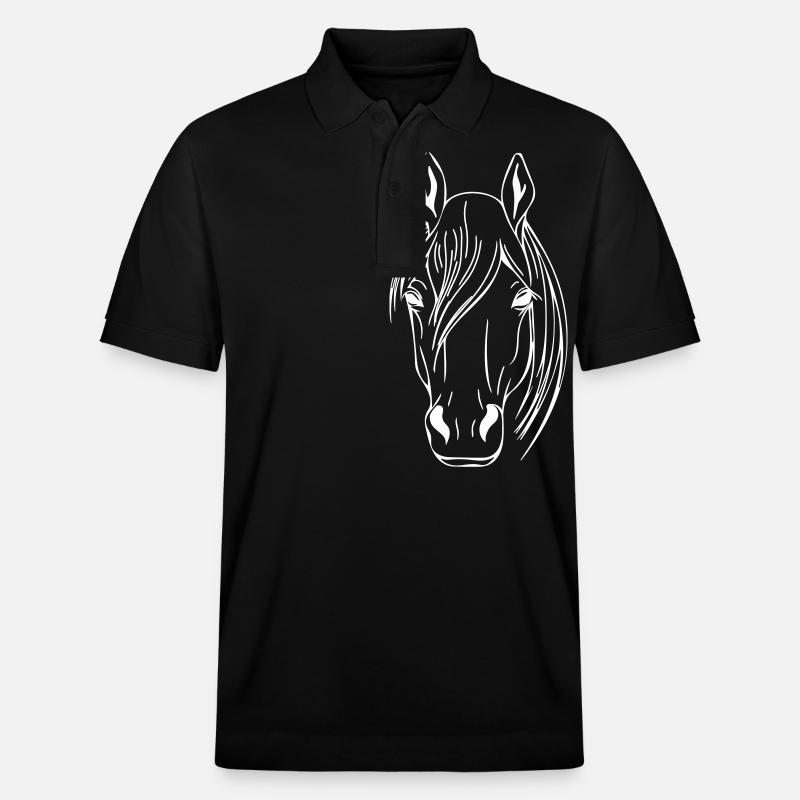 Vecteur tête de cheval - Polo PREPSTER bio Stanley/Stella Unisexe - noir
