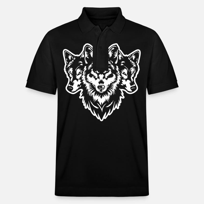 Wolfsrudel Wolf Kopf - Stanley/Stella Unisex Bio-Poloshirt PREPSTER - Schwarz