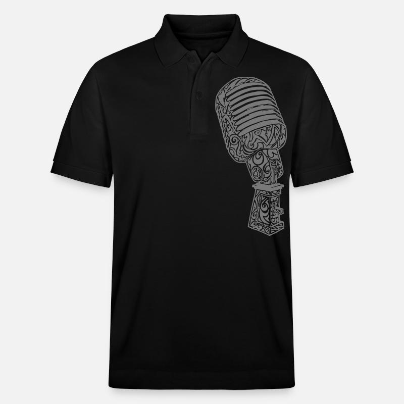Tribal Old Microphone scolaire - Polo PREPSTER bio Stanley/Stella Unisexe - noir