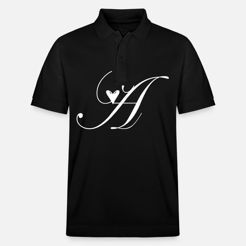 Monogramm A Herz Ranke - Stanley/Stella Unisex Bio-Poloshirt PREPSTER - Schwarz