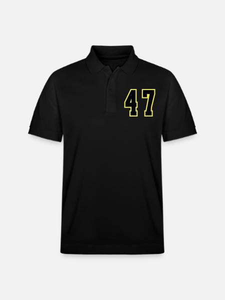 47 Number Jersey - Stanley/Stella Unisex Organic Polo Shirt PREPSTER - black