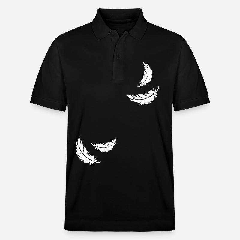 Zwei fliegende Federn - Stanley/Stella Unisex Bio-Poloshirt PREPSTER - Schwarz