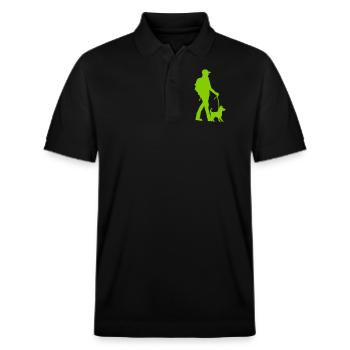DOGWALKER MAN - Polo PREPSTER bio Stanley/Stella Unisexe - noir - Devant - Roxy (174cm) & Andy (188cm)