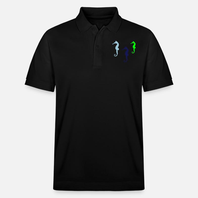 seepferdchen silhouette 02 - Stanley/Stella Unisex Bio-Poloshirt PREPSTER - Schwarz