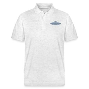 Mystery Aliens UFO Raumschiff - Stanley/Stella Unisex Bio-Poloshirt PREPSTER - Weiß meliert - Vorne - Roxy (174cm) & Andy (188cm)