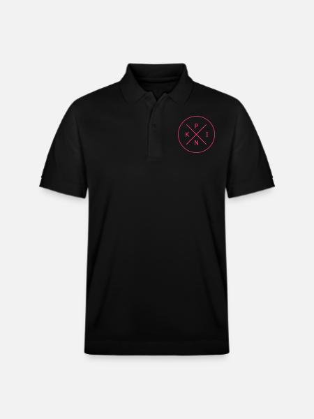 pink word circle - Stanley/Stella Unisex Organic Polo Shirt PREPSTER - black