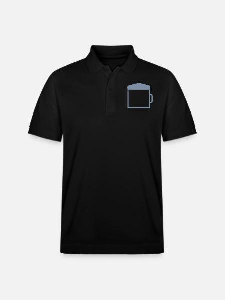 Text frame beer glass jug - Stanley/Stella Unisex Organic Polo Shirt PREPSTER - black