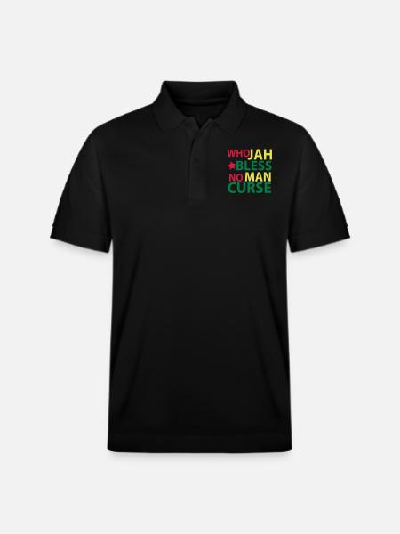 who jah bless - Stanley/Stella Unisex Organic Polo Shirt PREPSTER - black
