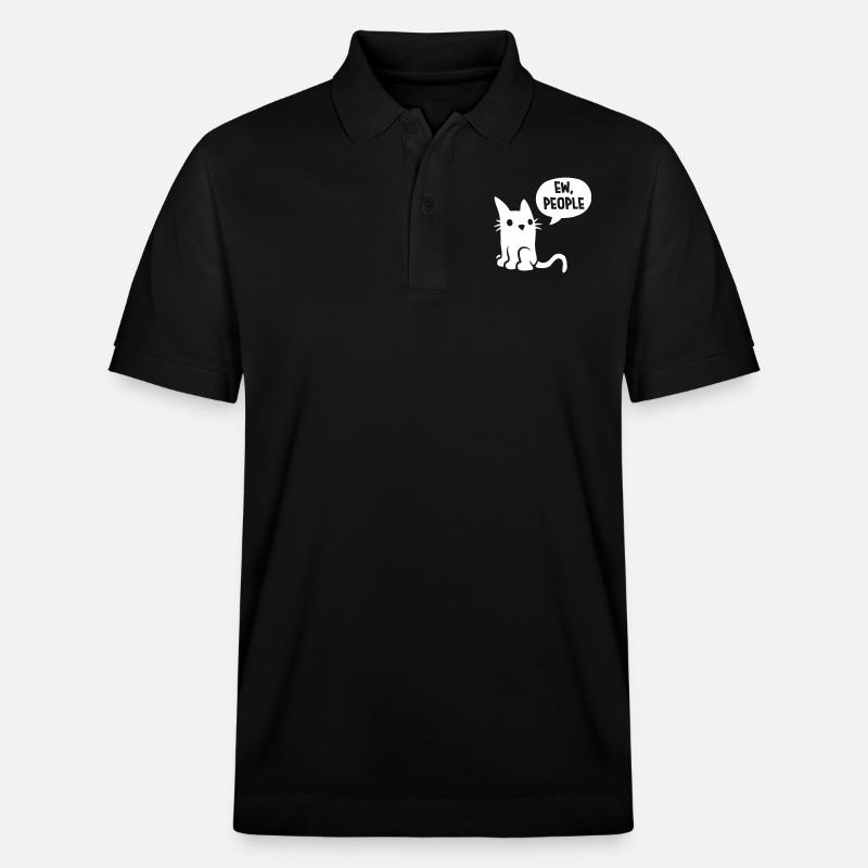 Comic cat ew people - Stanley/Stella Unisex Organic Polo Shirt PREPSTER - black