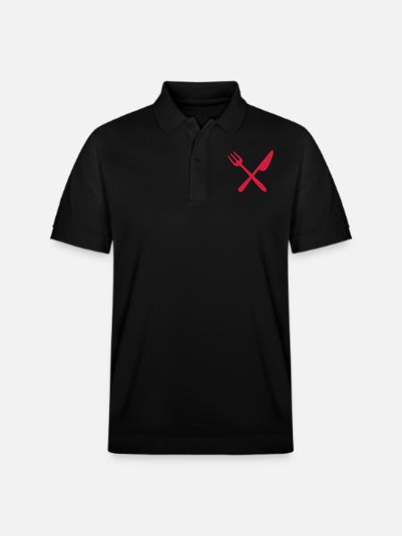 Fork and knife - Stanley/Stella Unisex Organic Polo Shirt PREPSTER - black