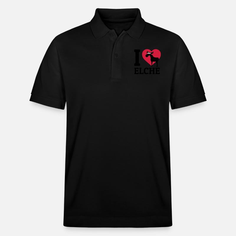 I love Elche - Stanley/Stella Unisex Bio-Poloshirt PREPSTER - Schwarz