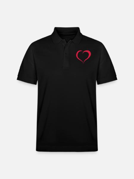 heart - Stanley/Stella Unisex Organic Polo Shirt PREPSTER - black
