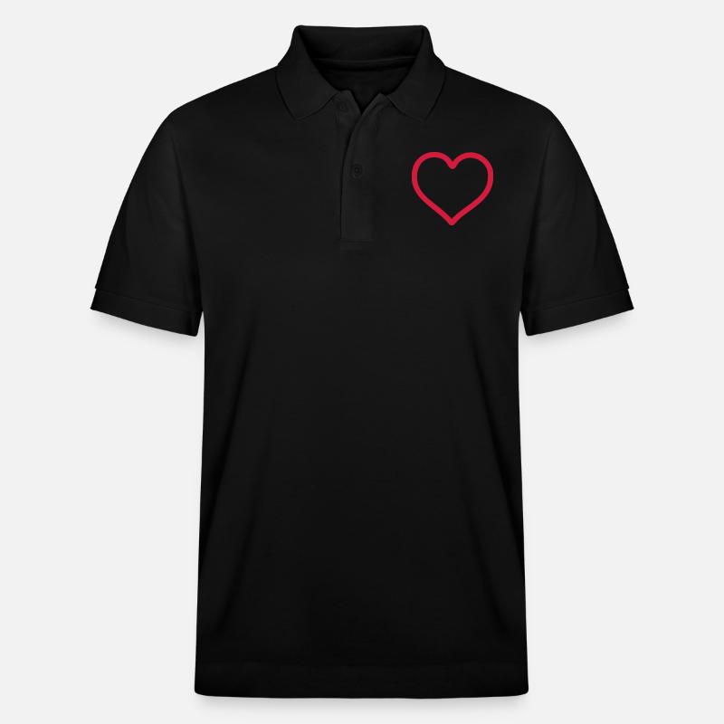 heart - Polo PREPSTER bio Stanley/Stella Unisexe - noir