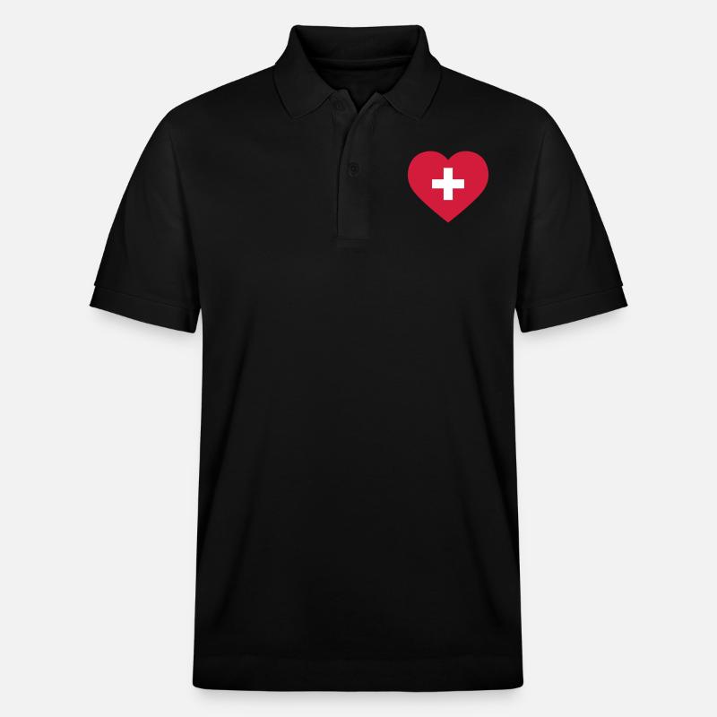 Suisse Cœur - Polo PREPSTER bio Stanley/Stella Unisexe - noir