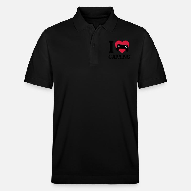 I love gaming - Stanley/Stella Unisex Bio-Poloshirt PREPSTER - Schwarz