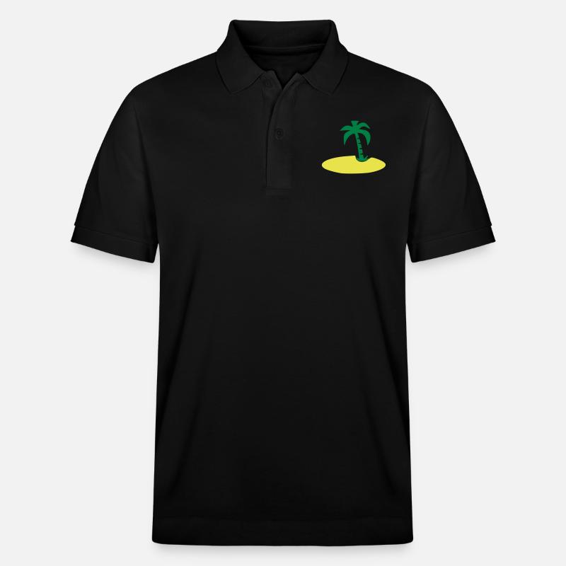 Île avec palmier - Polo PREPSTER bio Stanley/Stella Unisexe - noir