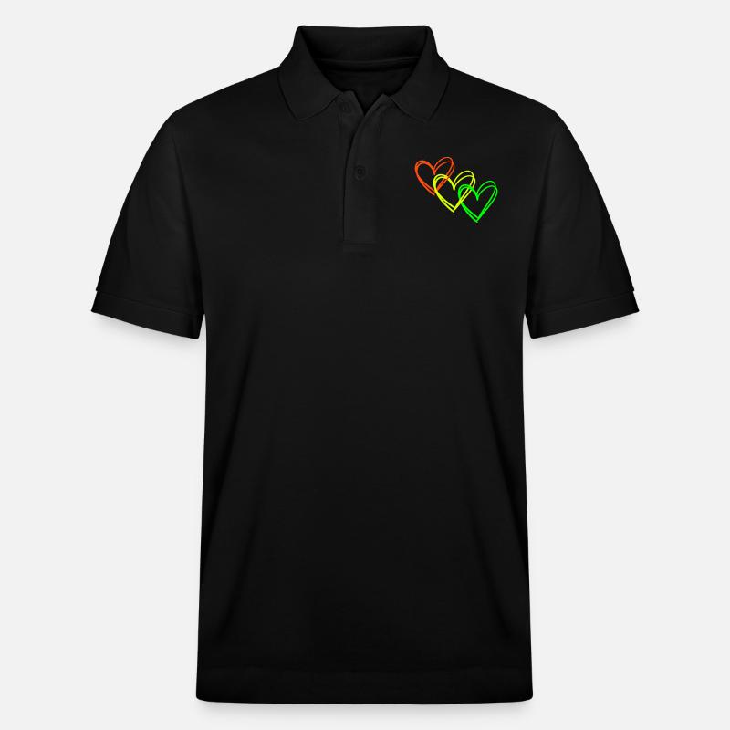 Herzen <3 Herzkette ♥ Liebe - Stanley/Stella Unisex Bio-Poloshirt PREPSTER - Schwarz
