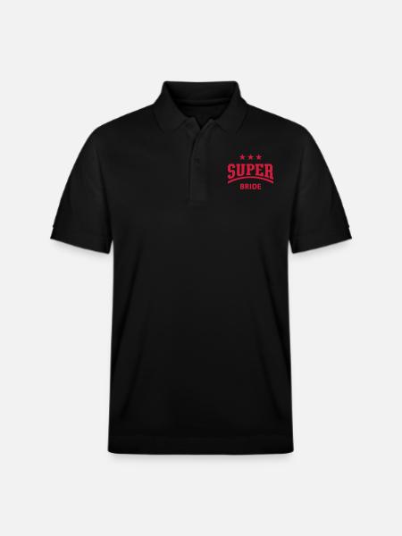 Super Bride (Hen Party) - Stanley/Stella Unisex Organic Polo Shirt PREPSTER - black