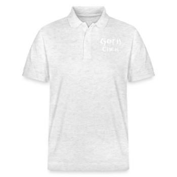 Goth Chick (Vector) - Polo PREPSTER bio Stanley/Stella Unisexe - blanc chiné - Devant - Roxy (174cm) & Andy (188cm)