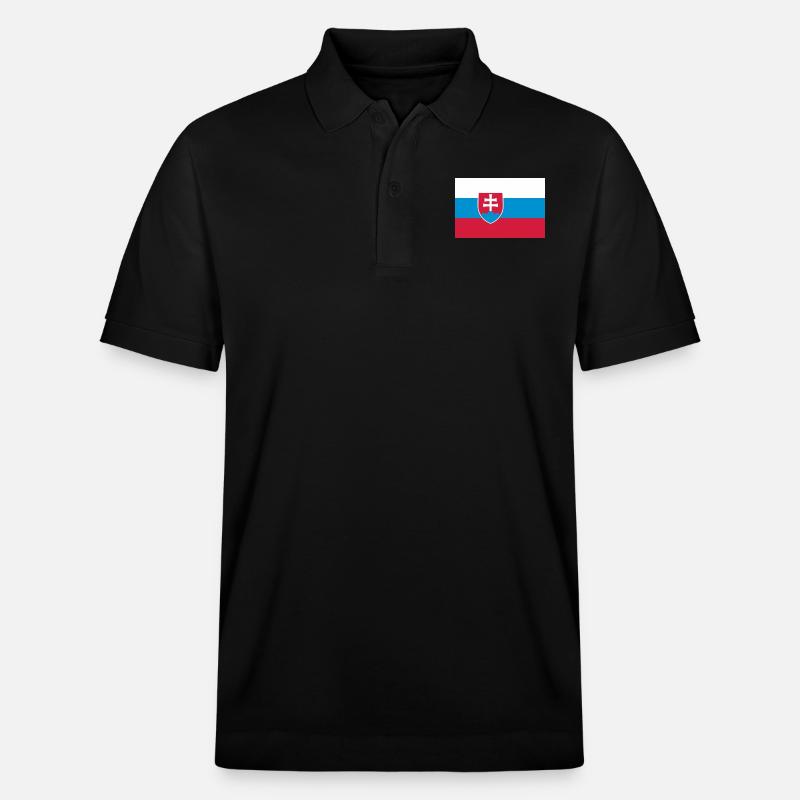 slovakia flag - Stanley/Stella Unisex Bio-Poloshirt PREPSTER - Schwarz