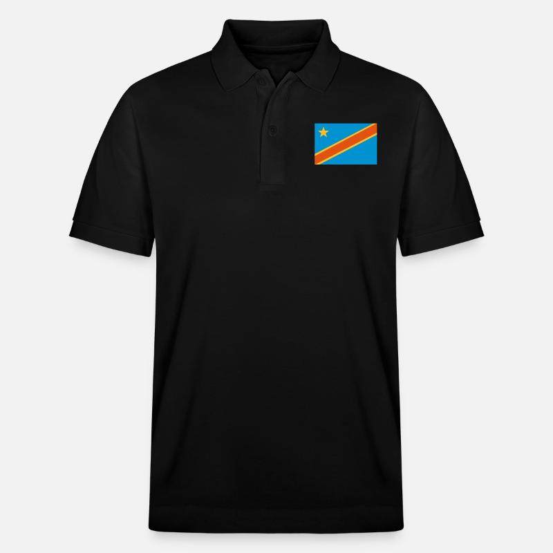 drapeau Congo Kinshasa - Congo flag - Polo PREPSTER bio Stanley/Stella Unisexe - noir