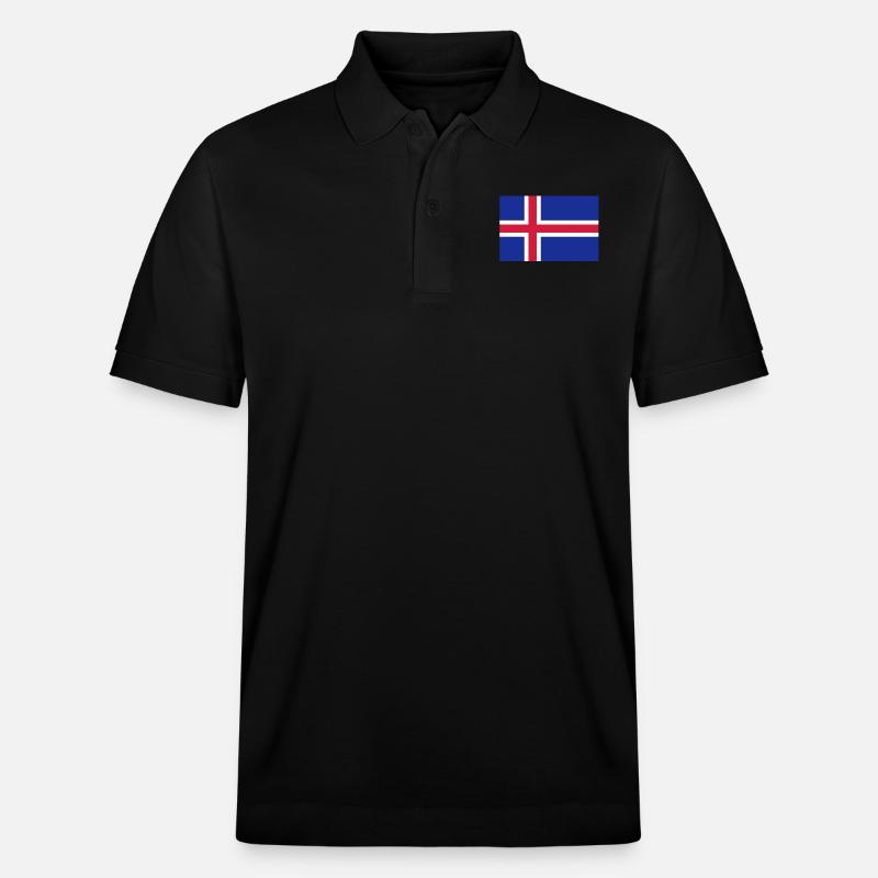 drapeau_islande - Stanley/Stella Unisex Bio-Poloshirt PREPSTER - Schwarz