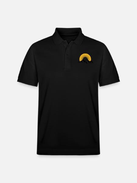 Beautiful mountains with Sun - Stanley/Stella Unisex Organic Polo Shirt PREPSTER - black