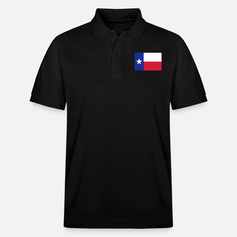 Flag Texas - Polo PREPSTER bio Stanley/Stella Unisexe - noir