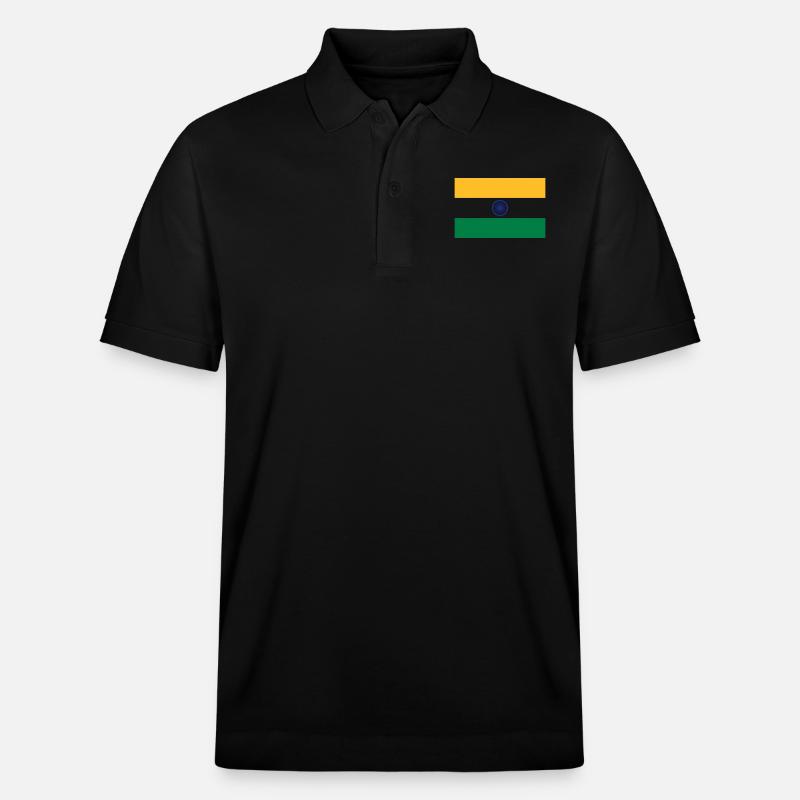 Drapeau Inde / Indian flag - Polo PREPSTER bio Stanley/Stella Unisexe - noir