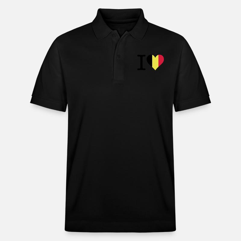 Ich liebe Belgien - Stanley/Stella Unisex Bio-Poloshirt PREPSTER - Schwarz