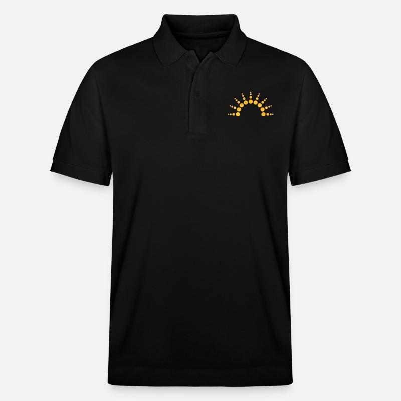 Half-circle circles points Sun logo - Stanley/Stella Unisex Organic Polo Shirt PREPSTER - black