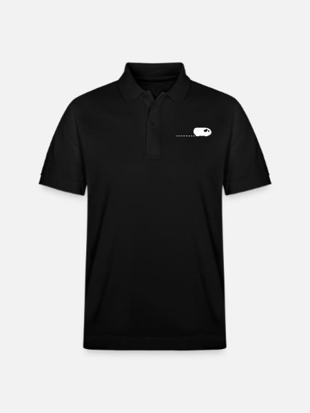 Pooping Guinea Pig - Stanley/Stella Unisex Organic Polo Shirt PREPSTER - black