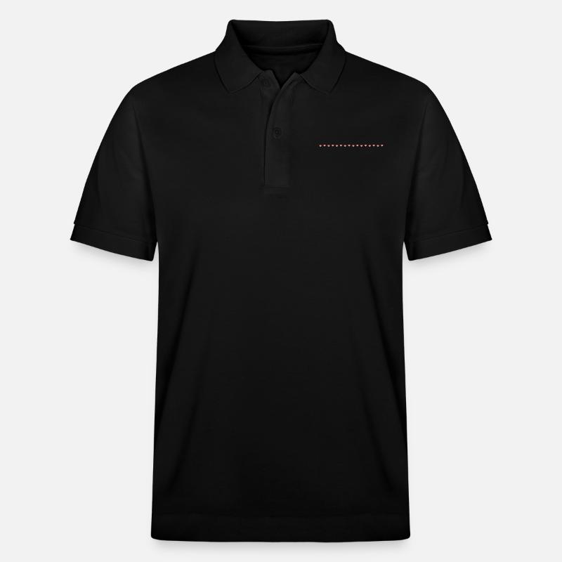 Herzchen in Reihe - Stanley/Stella Unisex Bio-Poloshirt PREPSTER - Schwarz