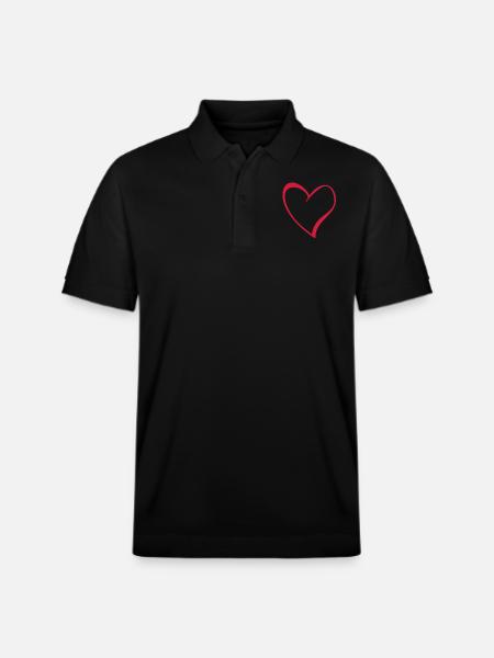 Heart - Stanley/Stella Unisex Bio-Poloshirt PREPSTER - Schwarz
