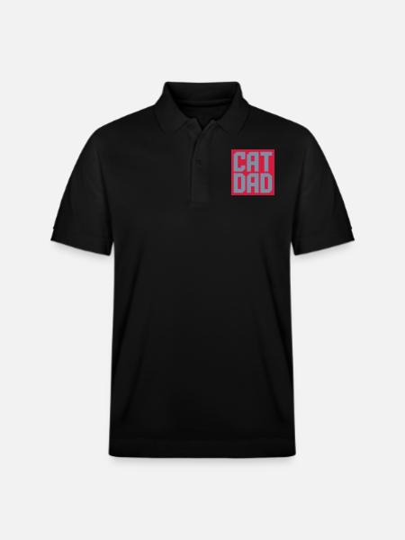 Shield Cat Dad Design - Stanley/Stella Unisex Organic Polo Shirt PREPSTER - black