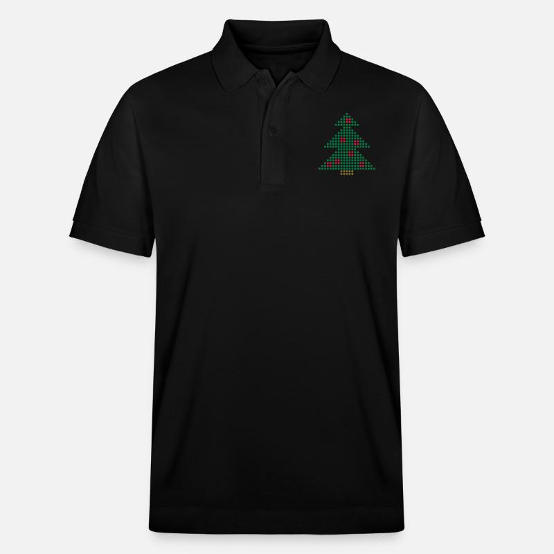 Christmas Tree Pixel - Polo PREPSTER bio Stanley/Stella Unisexe - noir