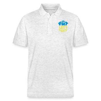 im fat lets party - Stanley/Stella Unisex Bio-Poloshirt PREPSTER - Weiß meliert - Vorne - Roxy (174cm) & Andy (188cm)