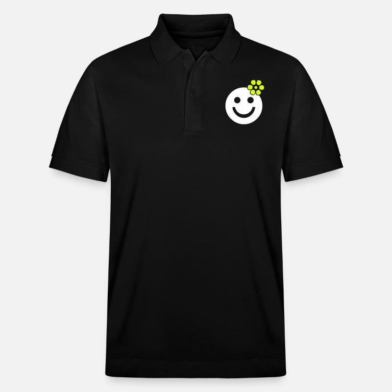 été printemps fleur gaie tournesol - Polo PREPSTER bio Stanley/Stella Unisexe - noir