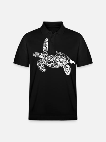 Turtle - vector design - Stanley/Stella Unisex Organic Polo Shirt PREPSTER - black