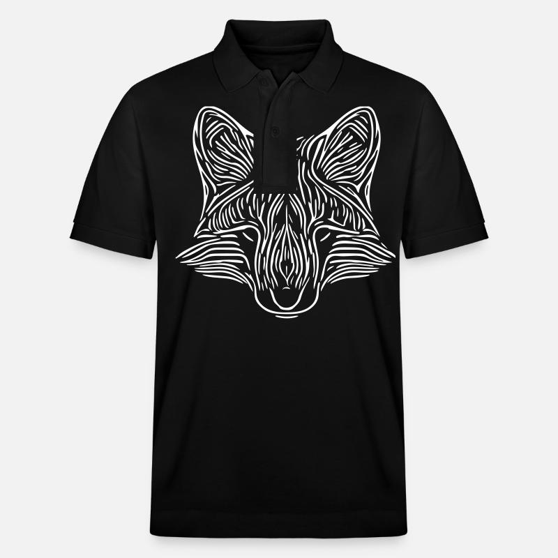 Fuchs Gesicht - Fox Face - Stanley/Stella Unisex Organic Polo Shirt PREPSTER - black