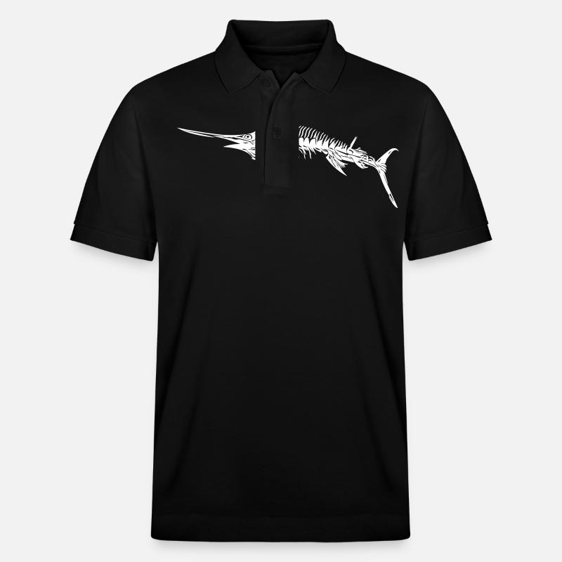 Schwertfisch Skelett - Stanley/Stella Unisex Bio-Poloshirt PREPSTER - Schwarz