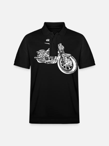 Motorbike heartbeat - Stanley/Stella Unisex Organic Polo Shirt PREPSTER - black