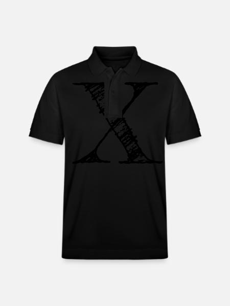 Letter X Hatched - Stanley/Stella Unisex Organic Polo Shirt PREPSTER - black